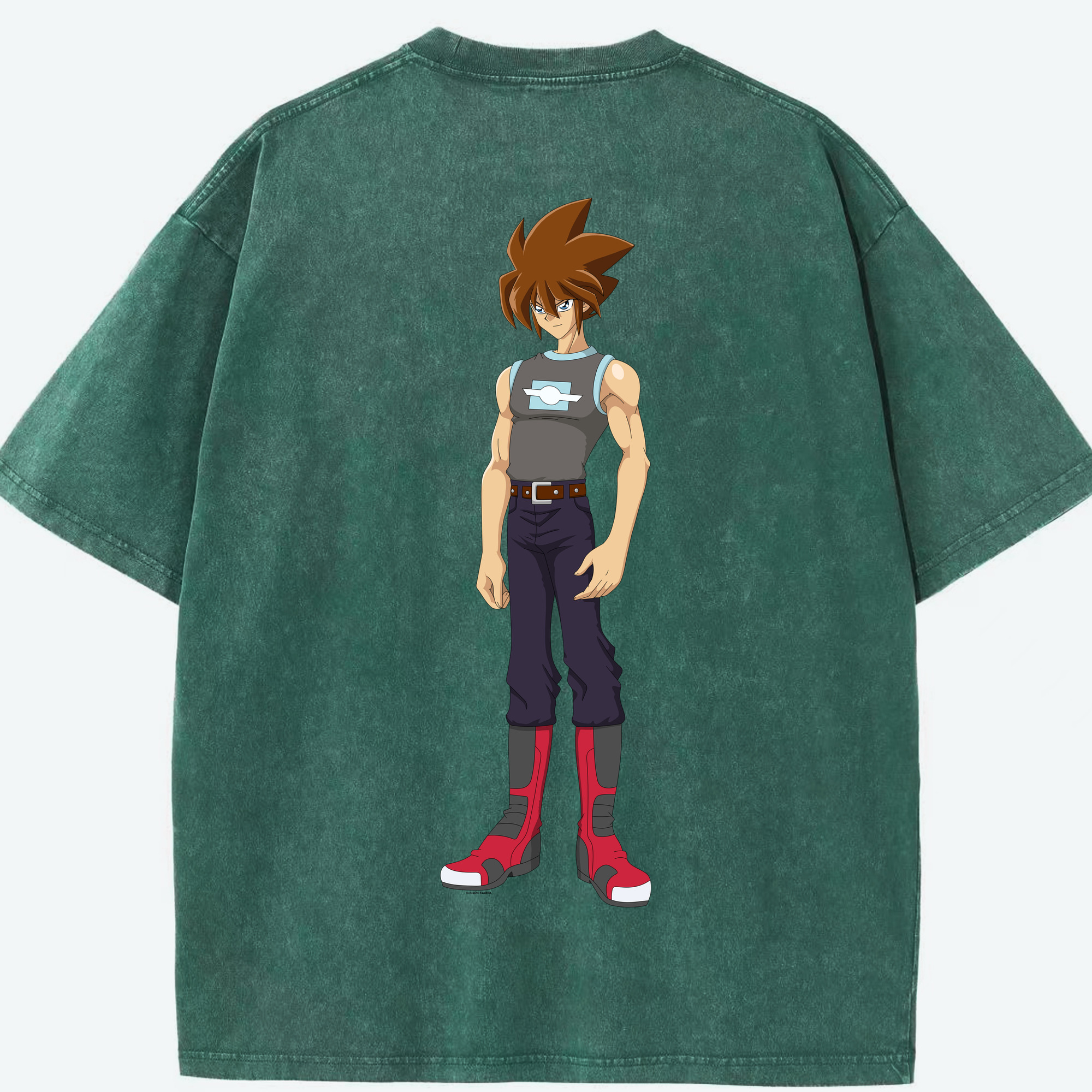 （画像用） 遊☆戯☆王 Yu-Gi-Oh! 綿100% ヴィンテージ風 半袖Tシャツ（背面プリント）